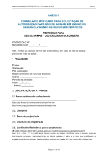 ANEXO II - Formulário Unificado para Solicitação de