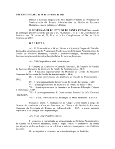 Decreto N. 3487 - Secretaria de Estado da Administração