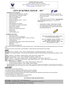 lista de material escolar - 2017