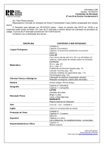 Informativo 236 Jacareí, 16/10/2015 Conteúdos do Simulado 6º ano