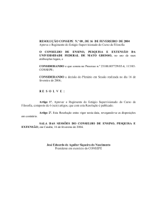 resolução consepe n.º 08 , de 16 de fevereiro de 2004