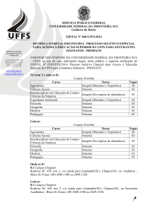EDITAL Nº 046/UFFS/2014 - Retifica o EDITAL 038UFFS2014