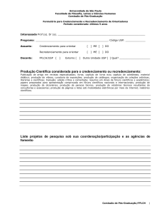Formulário para Credenciamento e Recredenciamento de