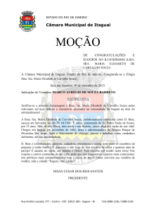 Estado do rio de Janeiro Câmara Municipal de Itaguaí MOÇÃO DE