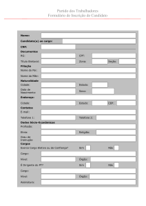 Formulário de inscrição de candidato(a)