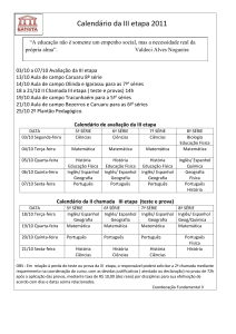 Calendário Fundamental II - Colegio Americano Batista