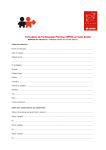 Formulário de Participação Prémios CEPSA ao Valor Social