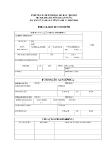 Formulário de inscrição