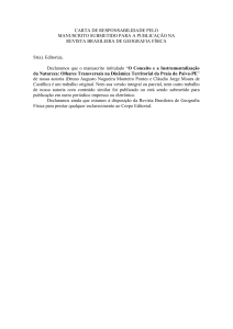carta de responsabilidade pelo manuscrito submetido rbgf