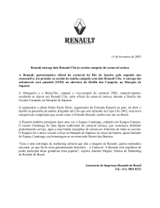 15 de fevereiro de 2002 Renault entrega dois Renault Clio às