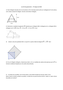 Lex 02 de geometria – 2ª etapa de 2016 1) Num triângulo isósceles
