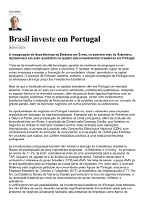 Brasil investe em Portugal