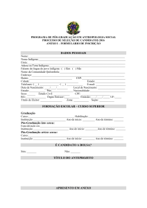 Anexo I - Formulário de Inscrição