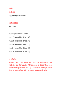 10/02 Redação Página 28 (exercício 2) Matemática: Ler e fazer Pág