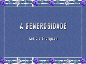 A generosidade - Letícia Thompson