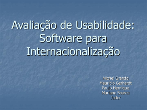 Avaliação de Usabilidade: Software para Internacionalização