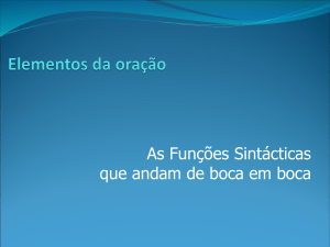 Funções sintácticas - Mestre Finezas 2010-2011
