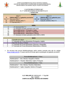 Calendário 6º e 7º ano - Colégio Militar Dom Pedro II
