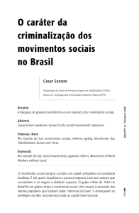 O caráter da criminalização dos movimentos sociais no Brasil