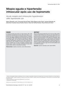 Miopia aguda e hipertensão intraocular após uso de topiramato