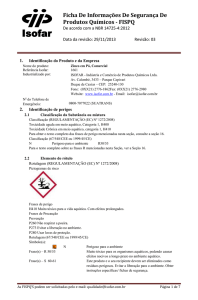 Ficha De Informações De Segurança De Produtos Químicos