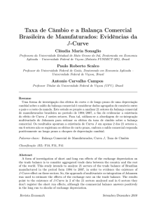 Taxa de Câmbio e a Balança Comercial Brasileira