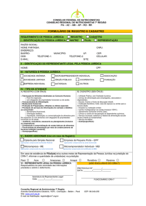 formulário de registro e cadastro