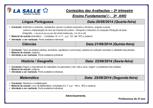 Língua Portuguesa Data:20/08/2014 (Quarta