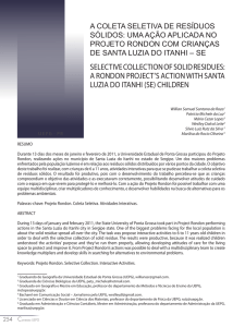 a rondon project`s action with santa luzia do itanhi (se) children