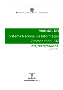 Manual SIZ 28 11 2013 - Secretaria da Agricultura, Pecuária e