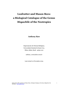 Leafcutter and Mason Bees: a Biological Catalogue of the