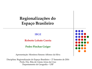 Regionalização do Brasil segundo Roberto Lobato Corrêa