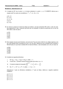 Matemática (Objetiva) - Unifal-MG