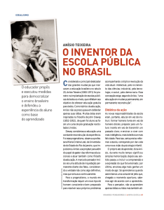 O INVENTOR DA ESCOLA PUBLICA NO BRASIL ´