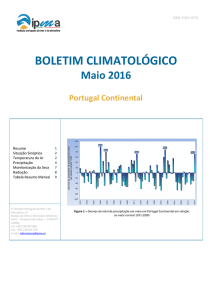Boletim Climatológico, Maio 2016