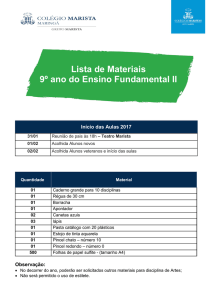 Lista de Materiais 9º ano do Ensino Fundamental II