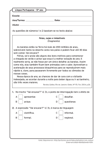 Língua Portuguesa – 5º ano Escola: Ano/Turma: Data: Aluno: As