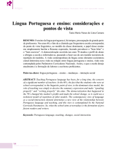 Língua Portuguesa e ensino: considerações e pontos de vista