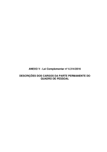 ANEXO V - Lei Complementar nº 4.314/2016 DESCRIÇÕES DOS