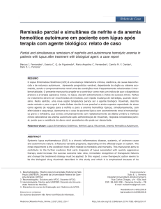 Remissão parcial e simultânea da nefrite e da anemia hemolítica