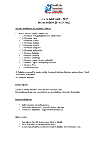 Lista de Material – 2015 Ensino Médio (1º e 2º Ano)