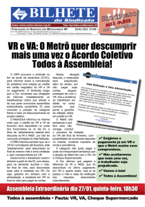 VR e VA: O Metrô quer descumprir mais uma vez o Acordo Coletivo