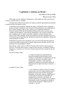 (28/08/2009) Legislação e Autismo no Brasil