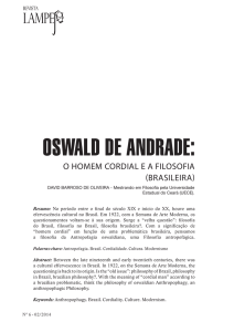 Oswald de Andrade: o homem cordial e a filosofia (brasileira)