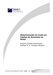 Determinação do Custo do Capital do Acionista no Brasil
