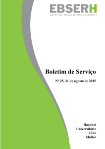 Boletim de Serviço nº 25, de 31-08-2015