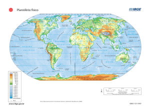 Planisfério físico - Atlas Escolar IBGE