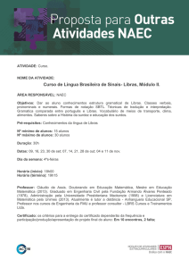 Curso de Língua Brasileira de Sinais- Libras, Módulo II.