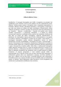 88 Lei da terapêutica Gilberto Ribeiro Vieira• Justificativa: A