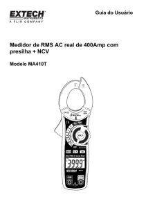 Medidor de RMS AC real de 400Amp com presilha + NCV